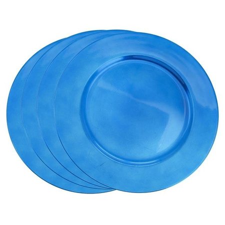 SARO LIFESTYLE SARO CH001.CZ13R 13 in. Round Classic Design Charger Plate - Cobalt Blue  Set of 4 CH001.CZ13R